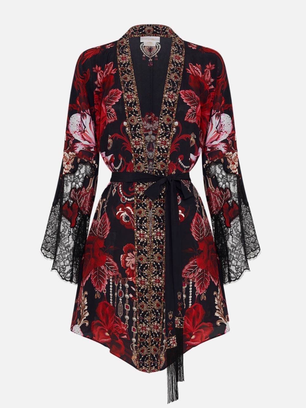 NWT $899 CAMILLA Sisterhood Of The Rose LACE LAYER! Sz L/XL